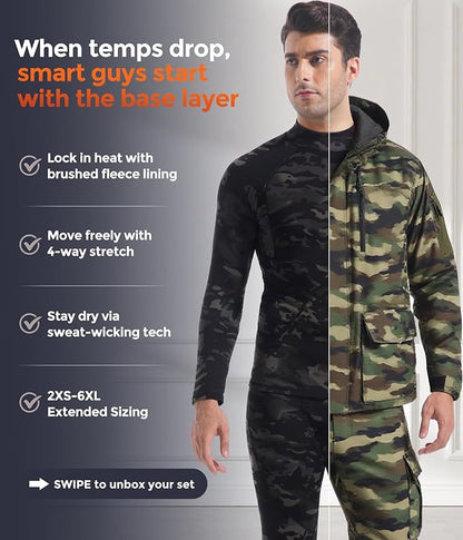 CL convallaria Thermal Underwear Long Johns Set Mens Winter Gift Hunting Gear Sport Base Layer Bottom Top