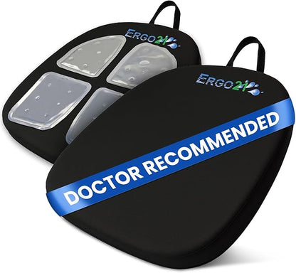 ERGO21 Travel Seat Cushion with LiquiCell Technology – Thin Orthopedic Butt Pillow for Sciatica, Tailbone, Coccyx & Back Pain – Seat Pad for Car Driving, Truck, Wheelchair, Airplane, Office, Home Use