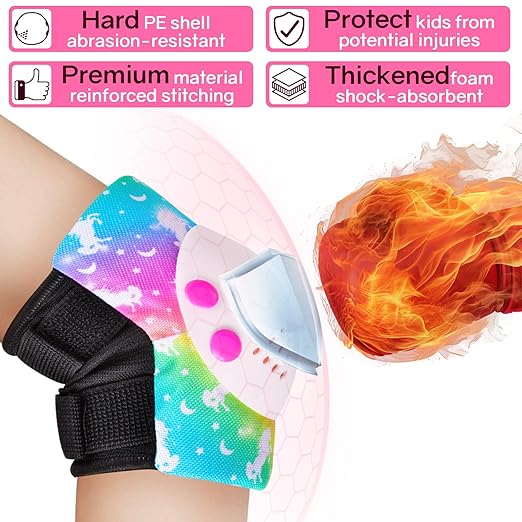 Kids Knee Pads Elbow Pads Set, Skating Protective Gear for Skateboard, Roller Skates, Bike Cycling, Scooter, for Kids 3-8 Years