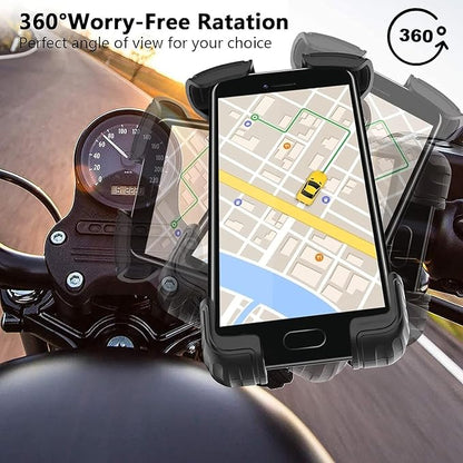 2 Packs Bike Motorcycle Phone Mount,[Ultra Metal] Bike Motorcycle Phone Holder with Security Lock, Bicycle Phone Mount with Soft Cushion & Adjustable Clip Compatible with 4.7''-6.8'' Phone