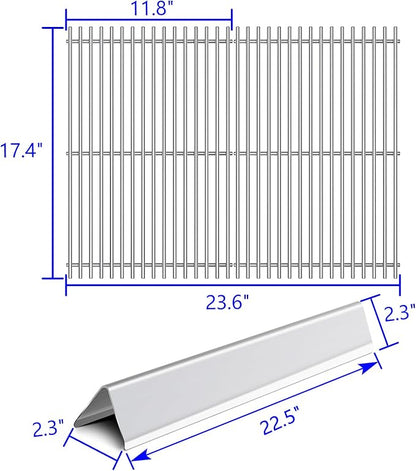 17.4” Grill Grates Replacement for 7536 7525 Weber Spirit Grill E-310, E-320, 300 Series, Weber Genesis Silver B/C, Gold B/C, Platinum B/C, Spirit 700 and 900, Flavorizer Bars Cook Grid Parts
