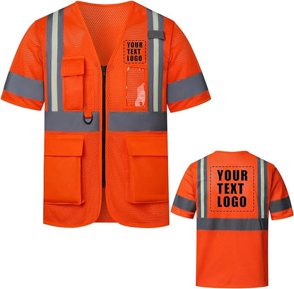 A-SAFETY High Visibility Reflective Safety Vest Customize Logo (XS-8XL)