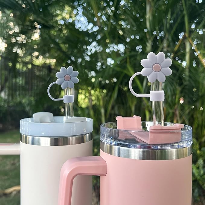 5Pcs 0.4in/10mm Diameter Silicone Straw Covers Cap Compatible with Stanley 20 30&40 Oz Cup, Straws Topper for Stanley 40 Oz Tumbler with Handle, Dust-Proof Straw Caps for Water Bottle