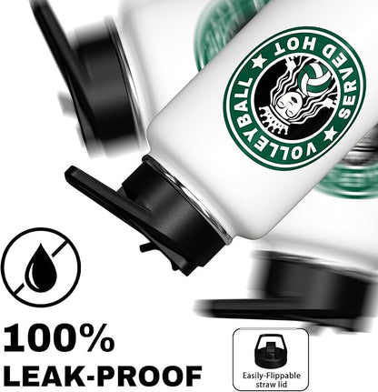 Volleyball Water Bottle 32oz Insulated Sports Water Bottles Volleyball Gifts for Men Women Gift for Volleyball Coach Lovers Fan Players Volleyball Stuff Accessories for Boys Girls