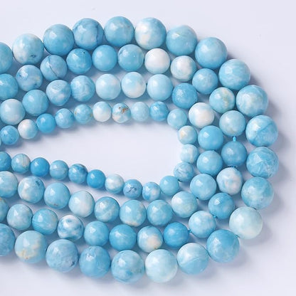 10MM 36PCS Natural Blue Larimar Gemstone Crystal Beads for Jewelry Making DIY Bracelet