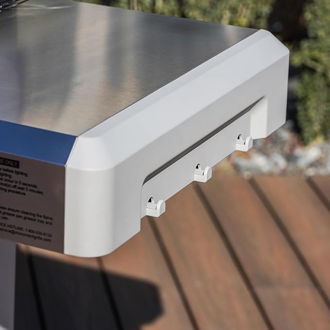 Monument Grills 2-Burner Stainless Steel Liquid Propane Gas Grill, Two Foldable Shelves Patio Garden Barbecue Grill with Clearview® Lid, Knob Control, Mesa200S with BBQ Cover