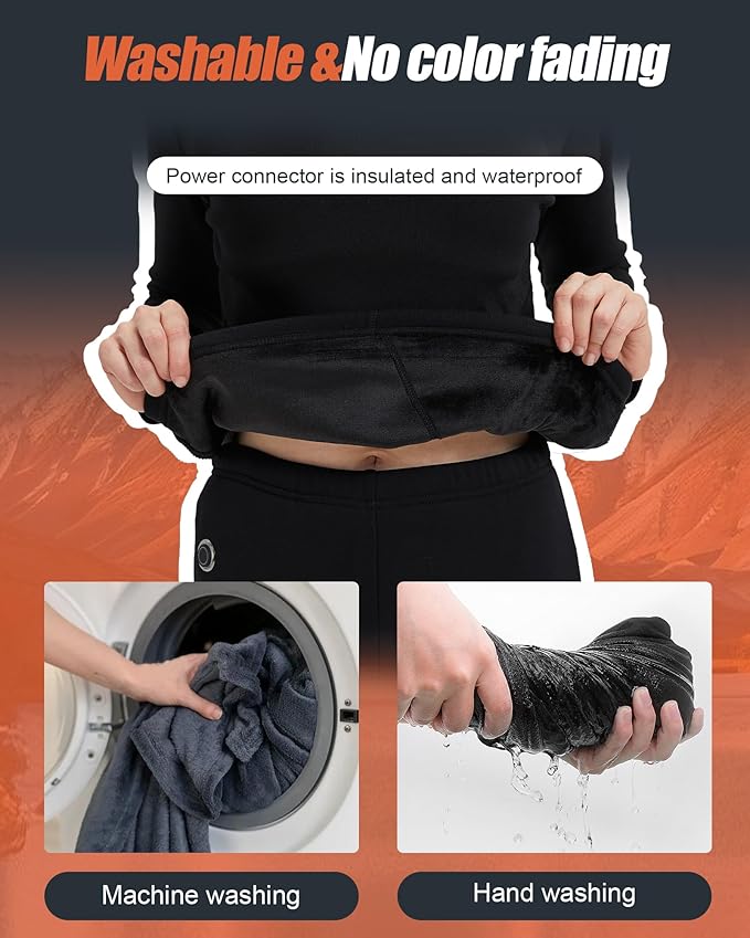 Heated Thermals Underwear Set for Men 8 Heating Zones Heated Pants and Shirt with 2 * 10000mAh Battery