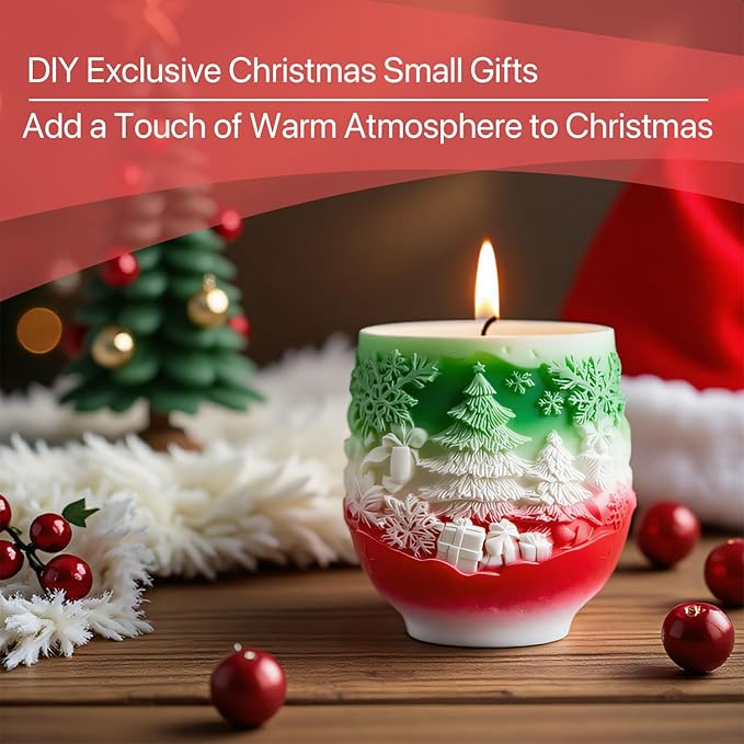 Christmas Tree Cup Silicone Molds - Reusable Epoxy Resin Molds for DIY Casting with Resin, Plaster, Concrete, Ideal for Making Small Item Storage, Candle Containers & Home Decor Crafts Molds