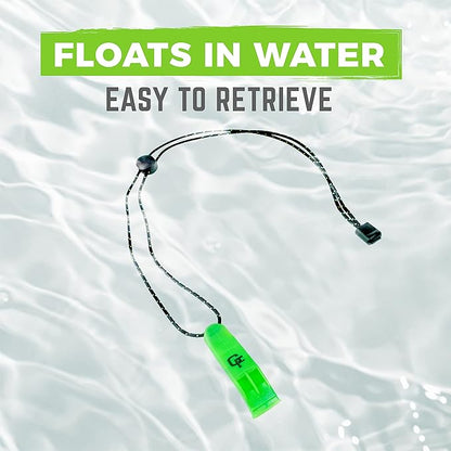 Gradient Fitness Emergency Whistles (2 Pack) | Loud Pealess Plastic Survival Whistle with Adjustable Lanyard, Clip & Reflective Stitching. Quick Safety Access for Swimming, Boating, Surfing, Hiking