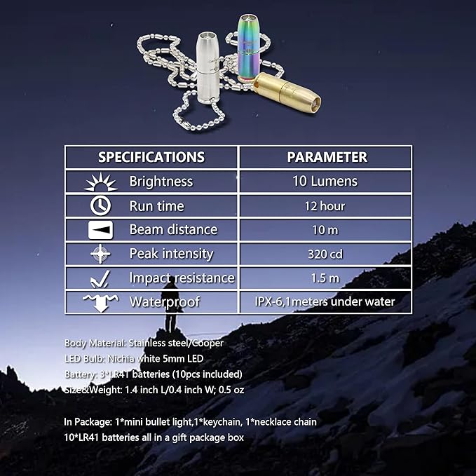 Super Tiny Mini Small Keychain Flashlight,Smallest Bright Long Lifetime Key Ring Light Torch for EDC Emergency Dog Walking Sleeping Reading Gift for Student Kids or Parents(e1 Stainless Steel)