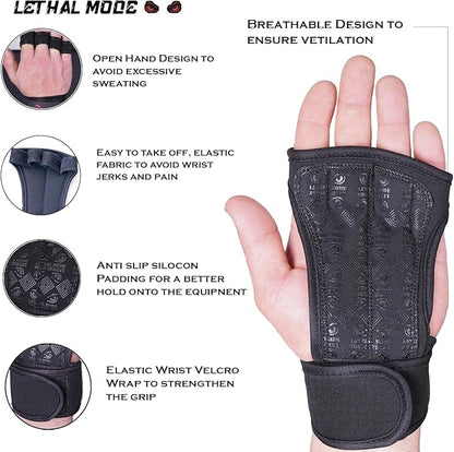 Workout Gloves for Men & Women – Fingerless Weight Lifting Gloves with Wrist Support for Gym, Crossfit, and Exercise – Durable Grip for Weightlifting, Cycling & Training