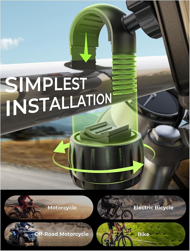 LISEN Upgrade Bike Phone Holder [Super Easy Install] Ultra Stable Motorcycle Phone Mount Bicycle Handlebar Holder Mount for Adults Kids Bike Bicycle Ebike Gear Accessories for iPhone Samsung Blue