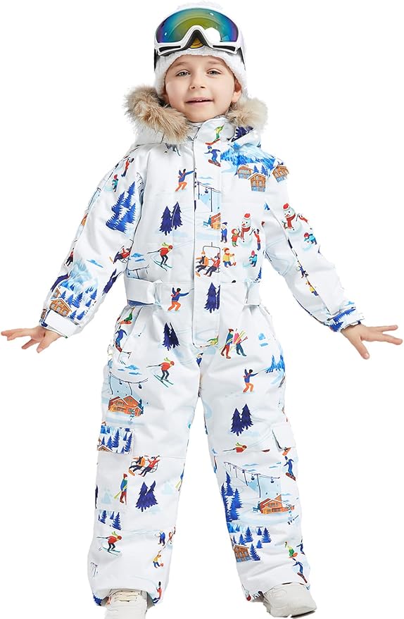 Kids Girls Boys Waterproof Colorful One Piece Snowsuits Coveralls Ski Suits Jackets Winter Jumpsuits