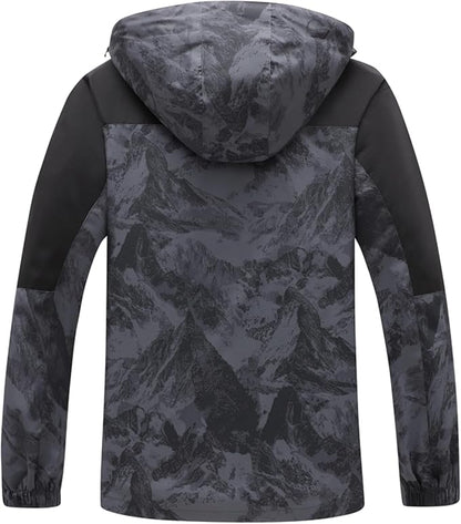 GIISAM Rain Jacket for Men, Mens Waterproof Raincoat Lightweight Rain Jackets Outdoor Rain Coat Windbreaker with Hood