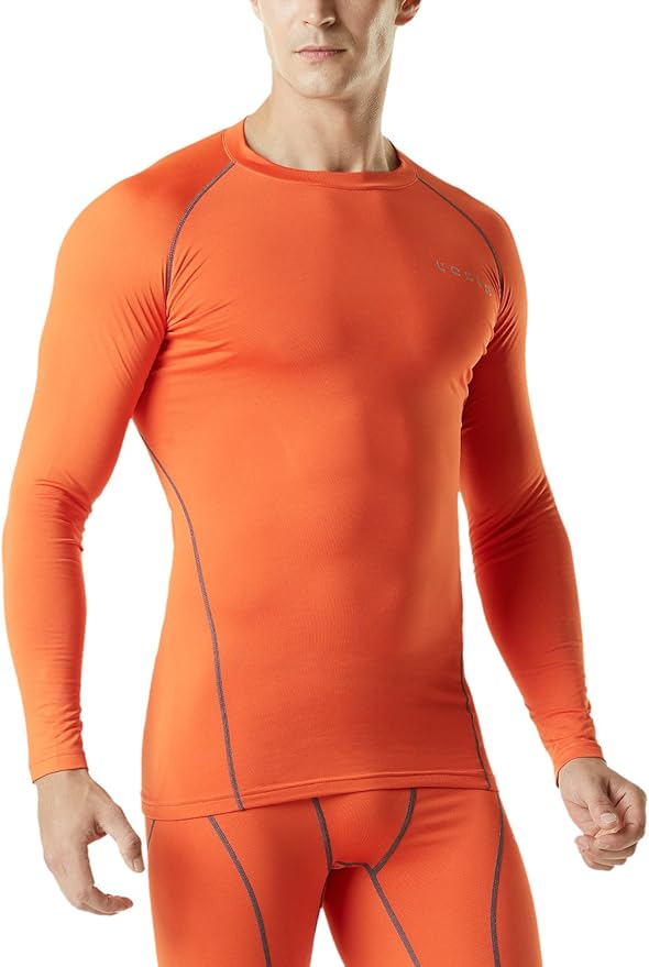 TSLA Men's Thermal Long Sleeve Compression Shirts, Athletic Base Layer Top, Winter Gear Running T-Shirt