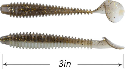 RUNCL Swimbaits Paddle 10/20/30/40PCS, 5/4/3/2 Inchs Paddle Tail, Soft Lure for Trout Crappie Bass, Durable Plastic Bait Swimmer for Saltwater/Freshwater, Fishing Lover's Gift
