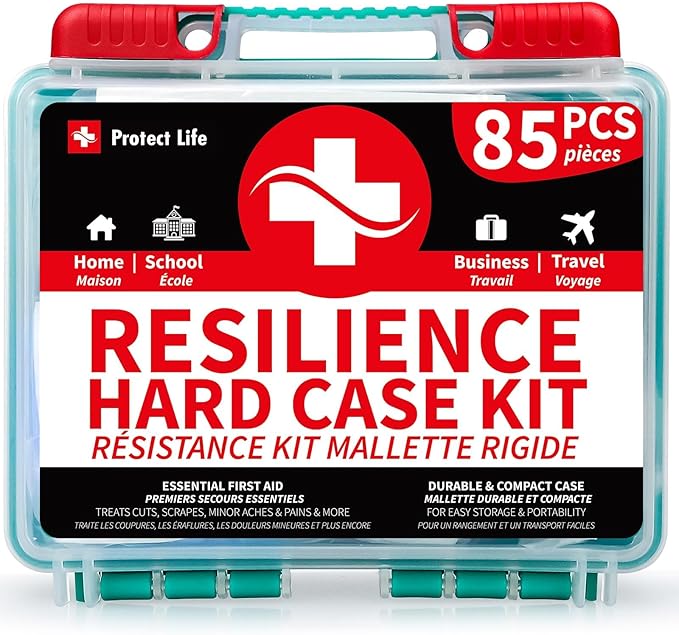 Protect Life Survival First Aid Kit for Home/Business, Camping Survival Kits | Mini Travel First Aid Kit | Camping Equipment | Small Kits for Car | Outdoor Emergency Survivals Pack - 85pcs