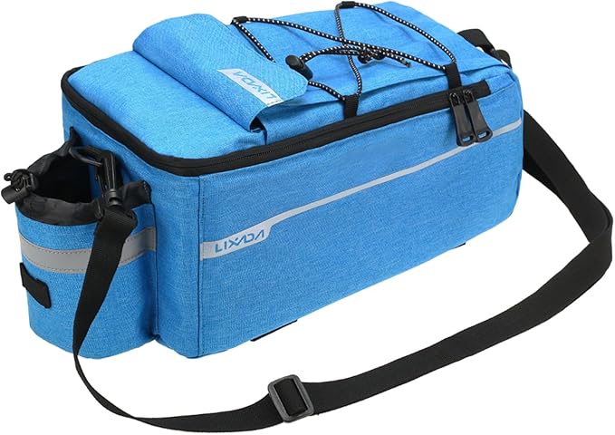 Lixada Bike Panniers Bike Trunk Bag Insulated Bag for Warm/Cool Items, Bicycle Rear Rack Storage Luggage Bicycle Seat Multifunctional Insulated Trunk Cooler Bag Shoulder Bag 11.4 6.3 6.7in