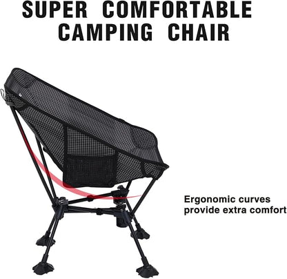 MOON LENCE Portable Camping Chair Backpacking Chair - The 4th Generation Ultralight Folding Chair - Compact, Lightweight Foldable Chairs for Hiking Mountaineering, Beach