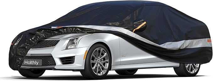 Sedan Car Cover Custom Fit Cadillac CTS 2002-2014, 100% Waterproof Breathable Outdoor Car Covers, Sun Rain Dust Snow Protection. (Ships from US Warehouse, Arrive Within 3-7 Days)