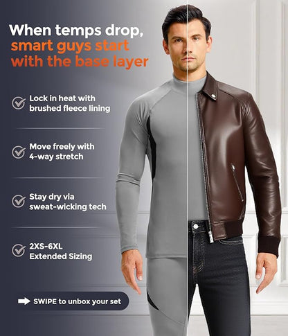 CL convallaria Thermal Underwear Long Johns Set Mens Winter Gift Hunting Gear Sport Base Layer Bottom Top