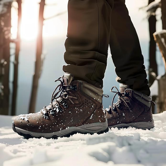 NORTIV 8 Mens Hiking Winter Snow Insulated Waterproof Outdoor Boots