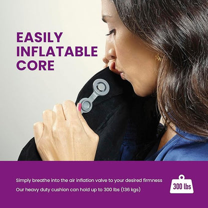 Cabeau Evolution Cushion Portable & Lightweight Inflatable Seat Cushion - Ideal for Office Chairs, School Bleachers, Stadium Seats, and Wheelchairs - Comfort on The Go