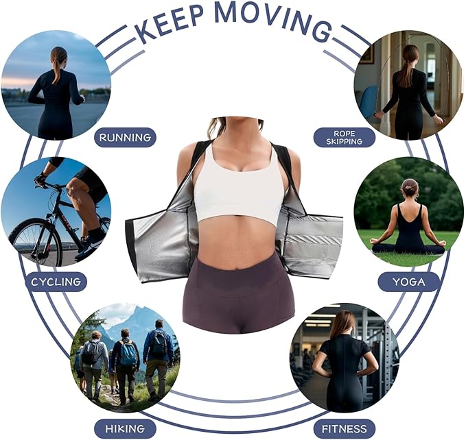 Women's Sauna Vest Waist Trainer, Adjustable Workout Sweat Shaper Shirt, Tummy Control Tank Top for Gym Yoga Running