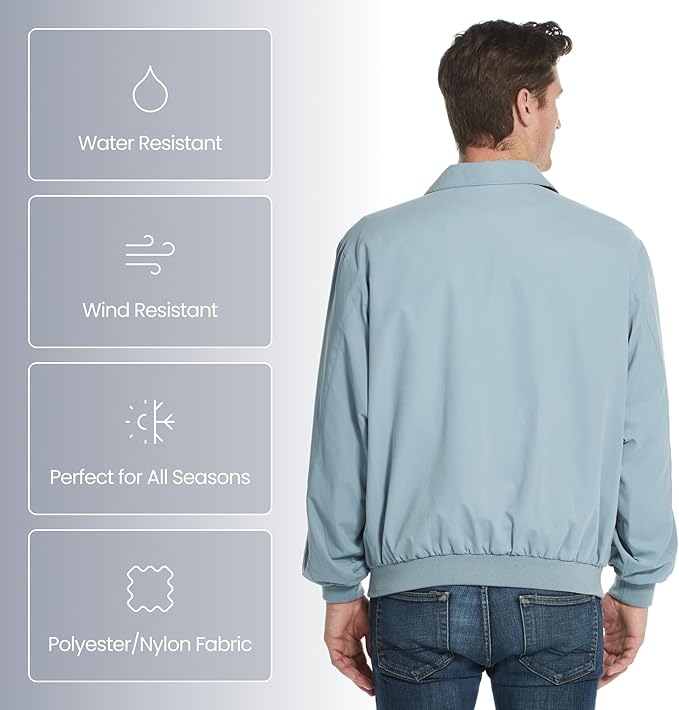 Weatherproof Men's Golf Jacket - Lightweight Windbreaker, Water-Resistant Microfiber Shell, Perfect for Golf & Casual Wear