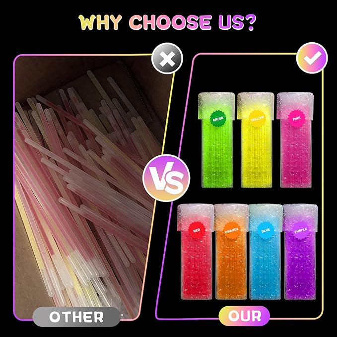 Ultra Bright Halloween Glow Sticks - 500PRO Party Pack with Connectors for Christmas, Neon Birthday and Holidays - Multicolor 8" Glow Sticks Necklaces Bulk