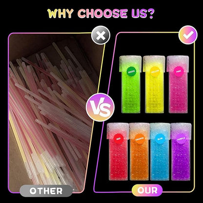Ultra Bright Halloween Glow Sticks - 500PRO Party Pack with Connectors for Christmas, Neon Birthday and Holidays - Multicolor 8" Glow Sticks Necklaces Bulk