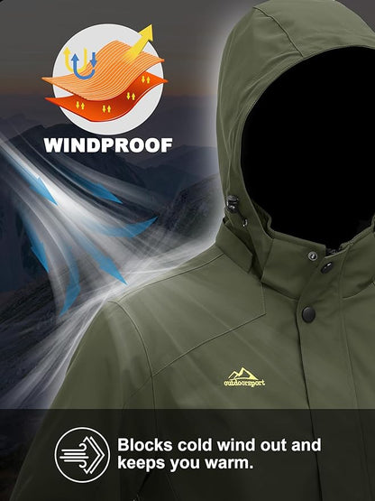 MAGCOMSEN Men's Lightweight Windbreaker Rain Jacket Raincoat with Detachable Hood for Hiking Fishing Activewear