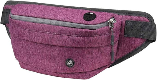 WATERFLY Running Belt Fanny Pack: Runner Marathon Jogging Waist Pack Sport Workout Exercise Fitness Phone Holder Belt for Men Women Jogger Slim Waistband Black