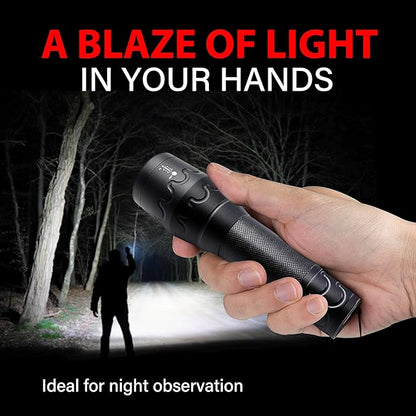 Military Grade Single Mode 3000 Lumens Tactical LED Waterproof Handheld Flashlight,2-Pack