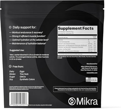 Mikra Hydrate Electrolytes Powder Packets, Sugar Free Hydration Powder Sticks, Naturally Flavored Electrolyte Drink Mix for Needed Hydration Support, Daily Wellness & Workout, Watermelon Yuzu, 24 Pack