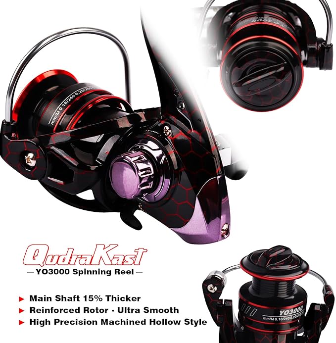 Fishing Rod and Reel Combos, Unique Design with X-Warping Painting, Carbon Fiber Telescopic Fishing Rod with Reel Combo Kit with Tackle Box, Best Gift for Fishing Beginner and Angler