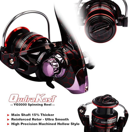 Fishing Rod and Reel Combos, Unique Design with X-Warping Painting, Carbon Fiber Telescopic Fishing Rod with Reel Combo Kit with Tackle Box, Best Gift for Fishing Beginner and Angler