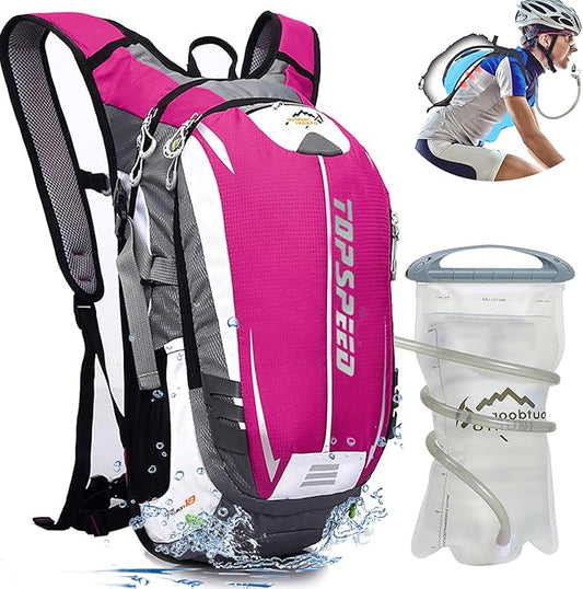 INOXTO Hydration Pack Backpack，18L Hydration Pack Lightweight Water Backpack with 2L Water Bladder Bag Daypack for Hiking Running Cycling Camping Hunting for Women Men