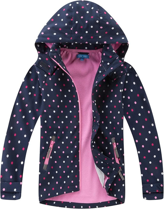 MGEOY Boys Girls Rain Jackets Lightweight Waterproof Hooded Raincoats Windbreakers for Kids 4-14Y