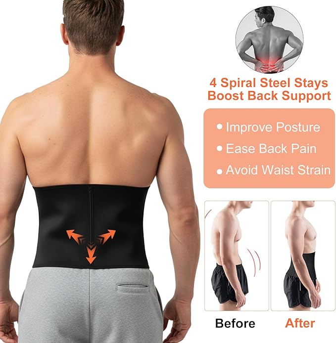 Waist Trainer for Men mens Shapewear Waist Trimmer for Men Corset Sweat Body Shaper Girdle Tummy Control Stomach Wrap
