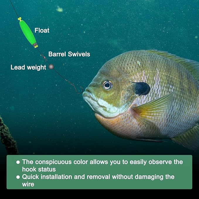 Fishing Bobbers Floats, EVA Foam Weighted Bobbers for Crappie/Bluegill/Trout Bass/Catfish, Clip-on Floats Slip Corks