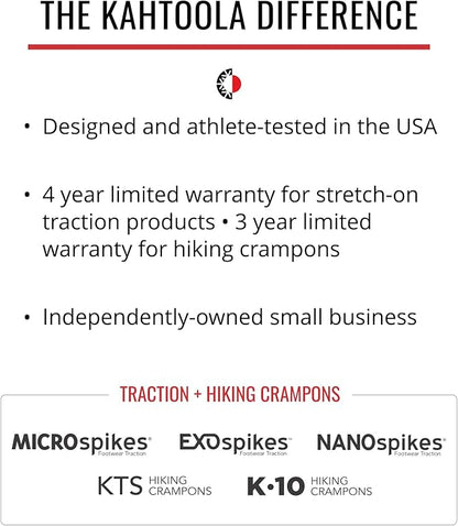 Kahtoola MICROspikes Footwear Traction for Winter Trail Hiking & Ice Mountaineering