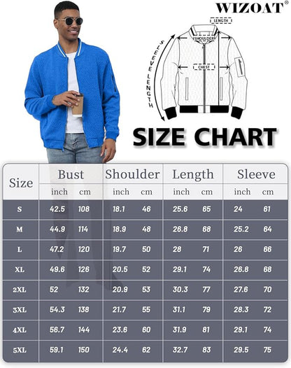 Mens Casual Jacket Loose Fit Lightweight Jacket Varsity Bomber Jacket with Zipper