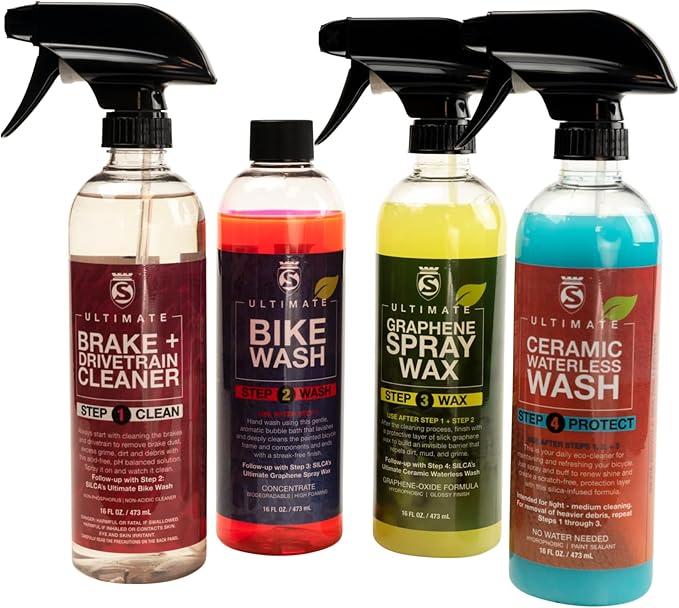 SILCA Bicycle SPA Ultimate Ceramic Waterless Wash - 16oz Spray Bottle - SiO2 Formulation - Pina Colada Scent - Encapsulation - frame wash for bicycle - Bike Wash - Bike cleaner