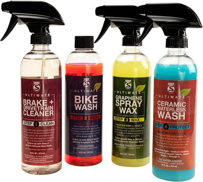 SILCA Bicycle SPA Ultimate Ceramic Waterless Wash - 16oz Spray Bottle - SiO2 Formulation - Pina Colada Scent - Encapsulation - frame wash for bicycle - Bike Wash - Bike cleaner