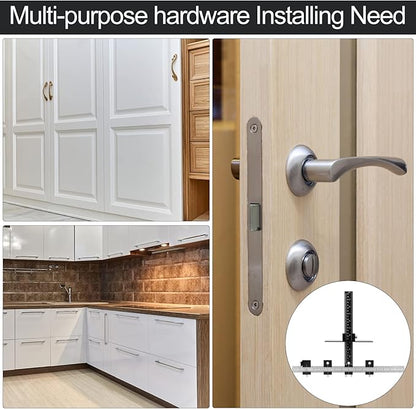 Cabinet Hardware Jig, Aluminum Alloy Pull Template with Adjustable of Door and Drawer Knobs Installation, Drill Guide Sleeve Drawer Pull Jig for Handles and Pulls