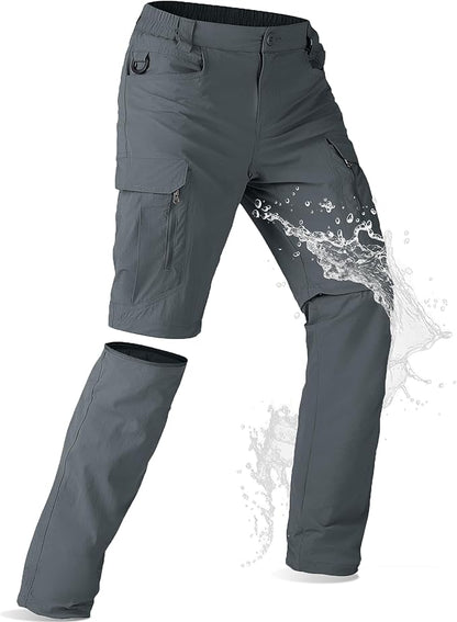 Mens Hiking Pants Convertible Lightweight Quick Dry Zip Off Waterproof Outdoor Travel Fishing Hunting Pants