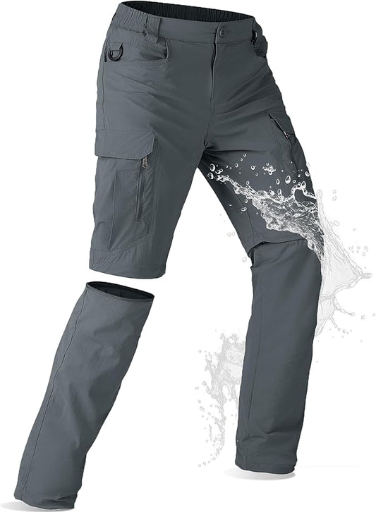 Mens Hiking Pants Convertible Lightweight Quick Dry Zip Off Waterproof Outdoor Travel Fishing Hunting Pants