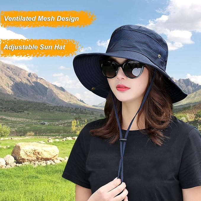 Women Fishing Sun Hat Men Summer UV Protection Bucket Hats Mesh Ventilated Outdoor Hiking Gardening Beach Lawn Hat