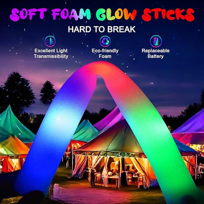 44 PCS Foam Glow Sticks with 3 Modes Colorful Flashing, Foam Light Up Sticks, LED Light Sticks, Glow Sticks Party Pack for New Year, Wedding, Raves, Concert, Christmas